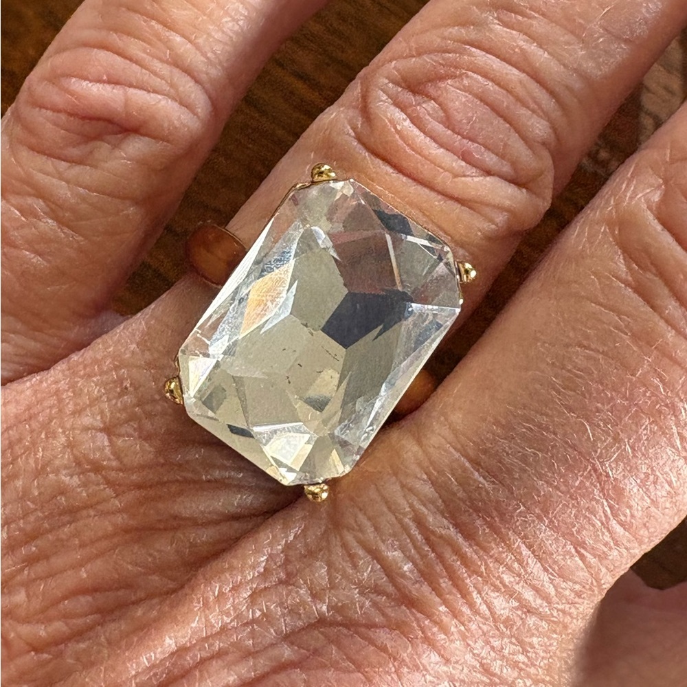 New J Crew Large Crystal Statement Ring - image 2